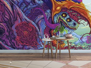 恐怖漫畫二次元原畫設(shè)計(jì)藝術(shù)背景墻貼紙墻紙圖片素材 效果圖下載